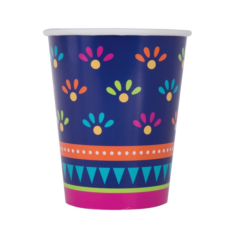 8 GOBELETS COLORES BOHO FIESTA 270 ML