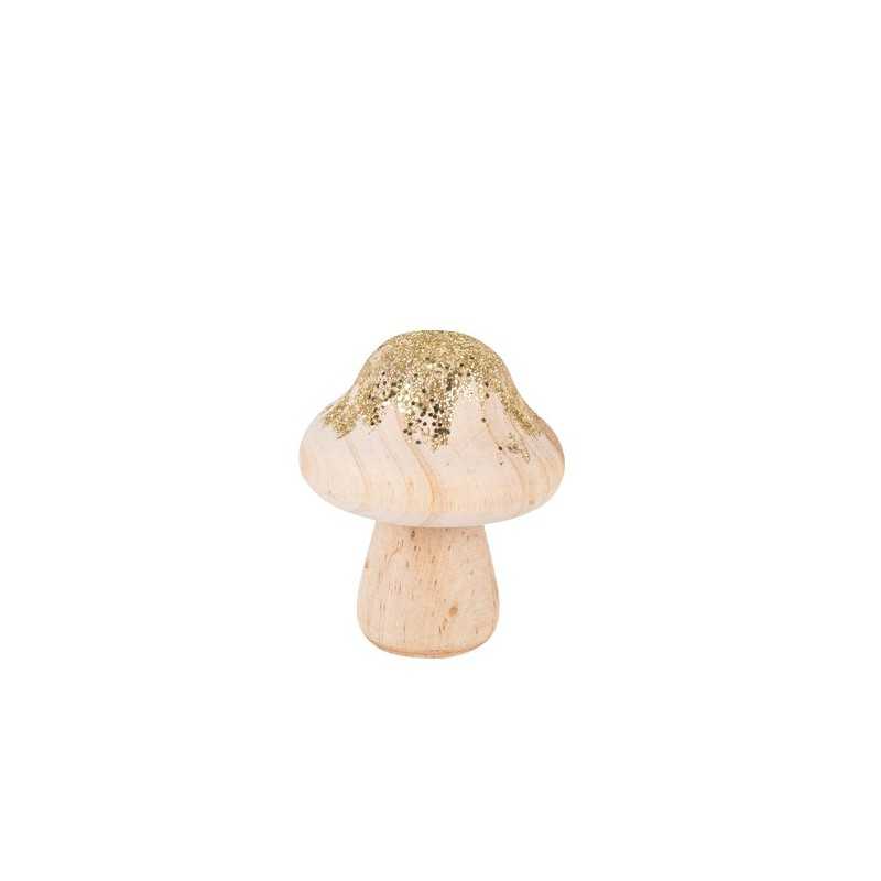 CHAMPIGNON BOIS PAILLETTES OR 7 X 6 CM