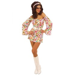 DEGUISEMENT FEMME ROBE 70'S MOD TAILLE L