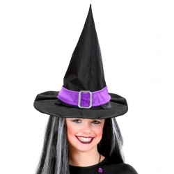 PETIT CHAPEAU DE SORCIERE RUBAN VIOLET 