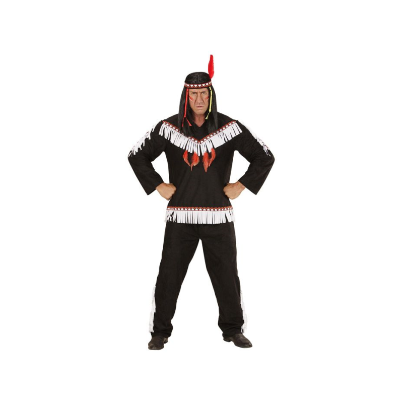 DEGUISEMENT HOMME INDIEN NOIR ET BLANC TAILLE M 