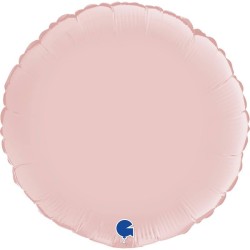 BALLON METALLIQUE ROND SATIN ROSE PASTEL 46 CM