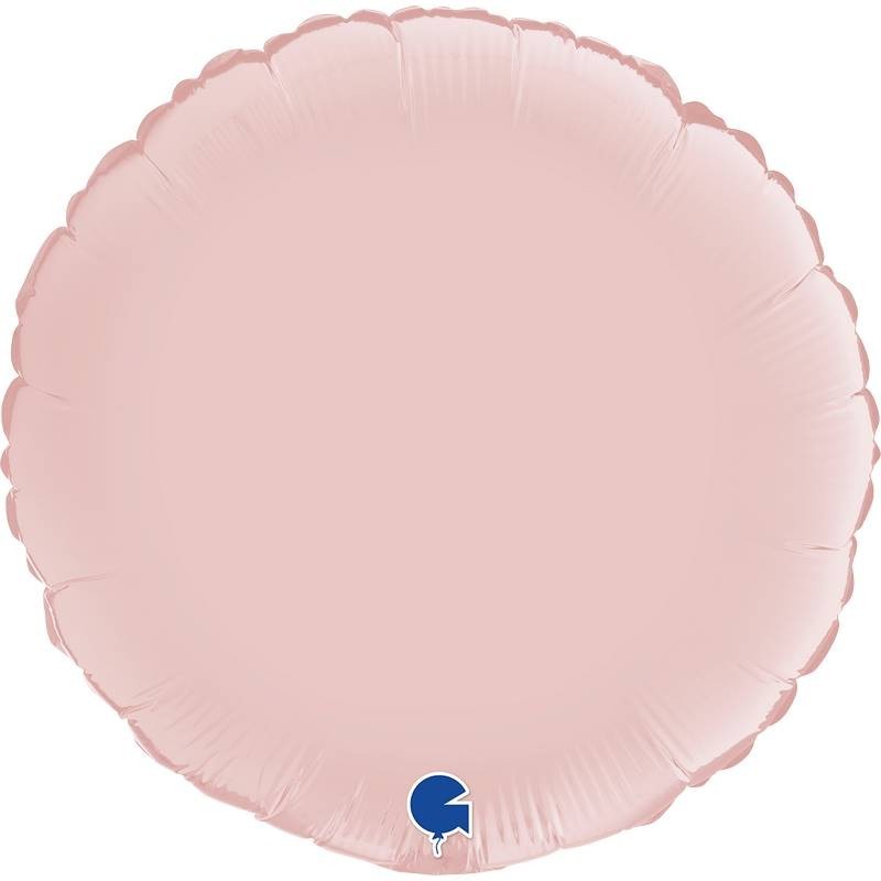 BALLON METALLIQUE ROND SATIN ROSE PASTEL 46 CM  BALLON METALLIQUE ROND SATIN ROSE PASTEL 46 CM