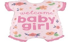 BALLON METALLIQUE BODY ROSE WELCOME BABY GIRL 79 CM 