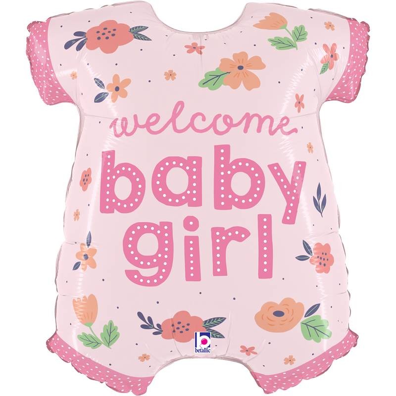 BALLON METALLIQUE BODY ROSE WELCOME BABY GIRL 79 CM 