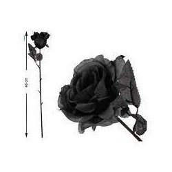ROSE EN TISSU NOIR 45 C M 
