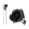 ROSE EN TISSU NOIR 45 C M 