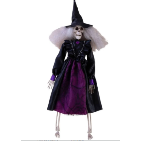 DECORATION HALLOWEEN PETIT SQUELETTE SORCIERE 40 CM