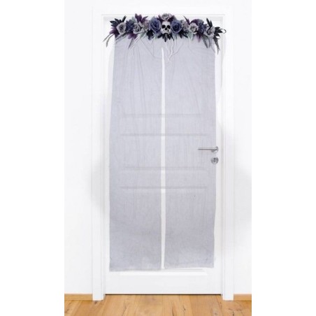 RIDEAU DE PORTE A FLEURS HALLOWEEN 180 CM 