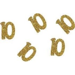 CONFETTIS A PAILLETTES OR 10 ANS 