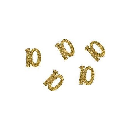 CONFETTIS A PAILLETTES OR 10 ANS 