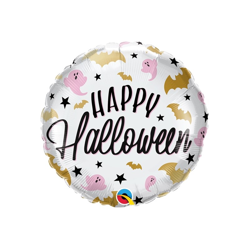 BALLON METALLIQUE ROND HAPPY HALLOWEEN  45 CM 