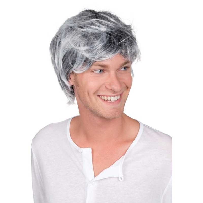 PERRUQUE GRISONNANTE HOMME CHEVEUX COURTS