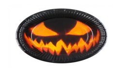 10 ASSIETTES HALLOWEEN CITROUILLE 23 CM