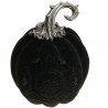 CITROUILLE FLOQUEE NOIRE TIGE ARGENT 21 X 20 X 20 CM 