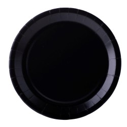 10 ASSIETTES RONDES NOIRES 22 CM