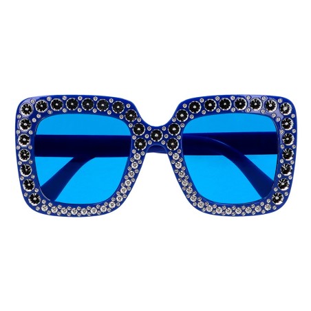 LUNETTE BLEU AVEC STRASS ARGENT 