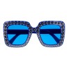 LUNETTE BLEU AVEC STRASS ARGENT 