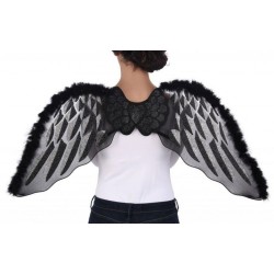 AILES D'ANGE NOIR ET ARGENT 43 CM X 1 M