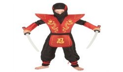 DEGUISEMENT NINJA DRAGON ROUGE TAILLE L 10-12 ANS 
