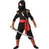 DEGUISEMENT NINJA ROUGE-NOIR ET OR TAILLE XS 4 ANS 