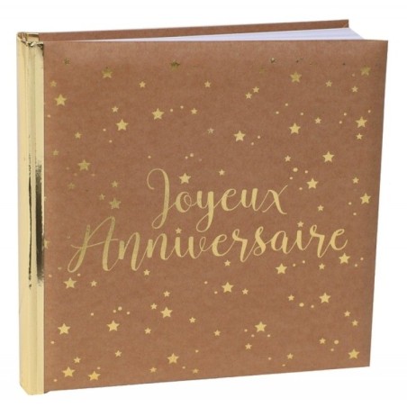 LIVRE D'OR KRAFT JOYEUX ANNIVERSAIRE OR