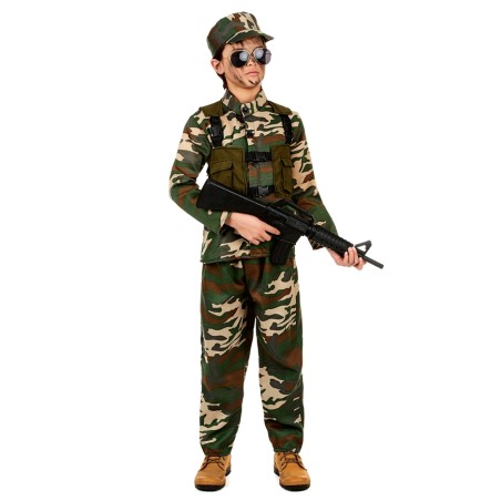 DEGUISEMENT ENFANT MILITAIRE CAMOUFLAGE TAILLE L 10-12 ANS