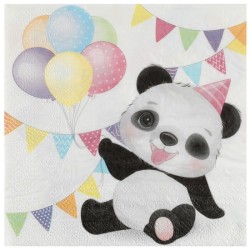 20 SERVIETTES PANDA 33 X 33 CM 