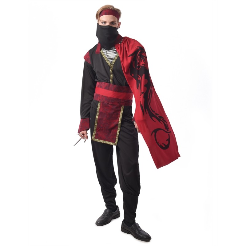 DEGUISEMENT YAKUSA NINJA NOIR ROUGE ET OR TAILLE M 