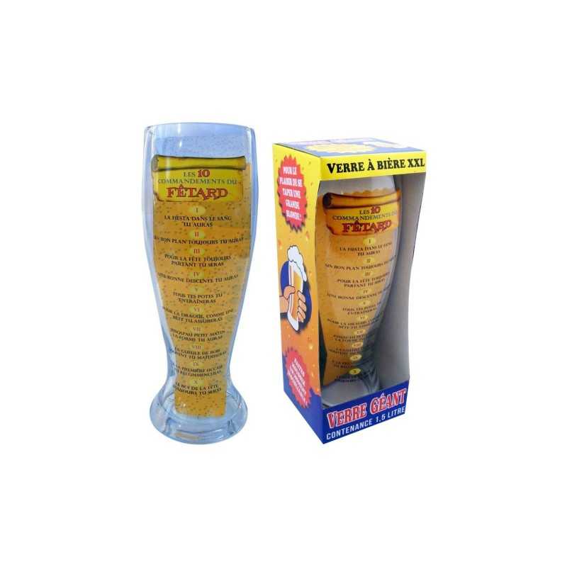 VERRE A BIERE XXL 10 COMMANDEMENTS DU FETARD 1.5L