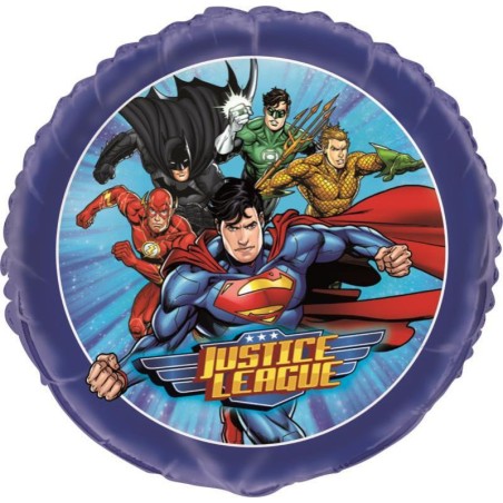 BALLON METALLIQUE ROND JUSTICE LEAGUE 45.7 CM 