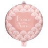 BALLON METALIQUE 45CM "BONNE ANNEE" ROSE