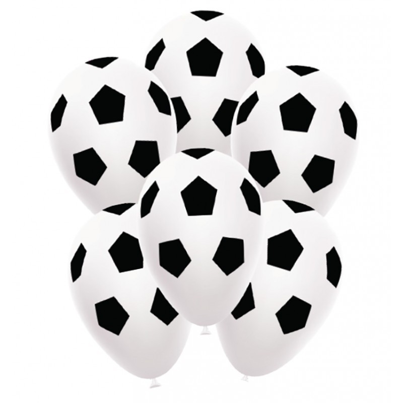SACHET DE 6 BALLONS FOOT 30 CM  SACHET DE 6 BALLONS FOOT 30 CM