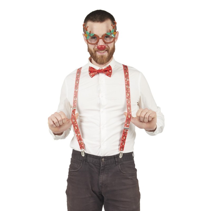 KIT OU SET DE NOEL  BRETELLE - LUNETTES - NOEUD PAPILLON KIT OU SET DE NOEL  BRETELLE - LUNETTES - NOEUD PAPILLON