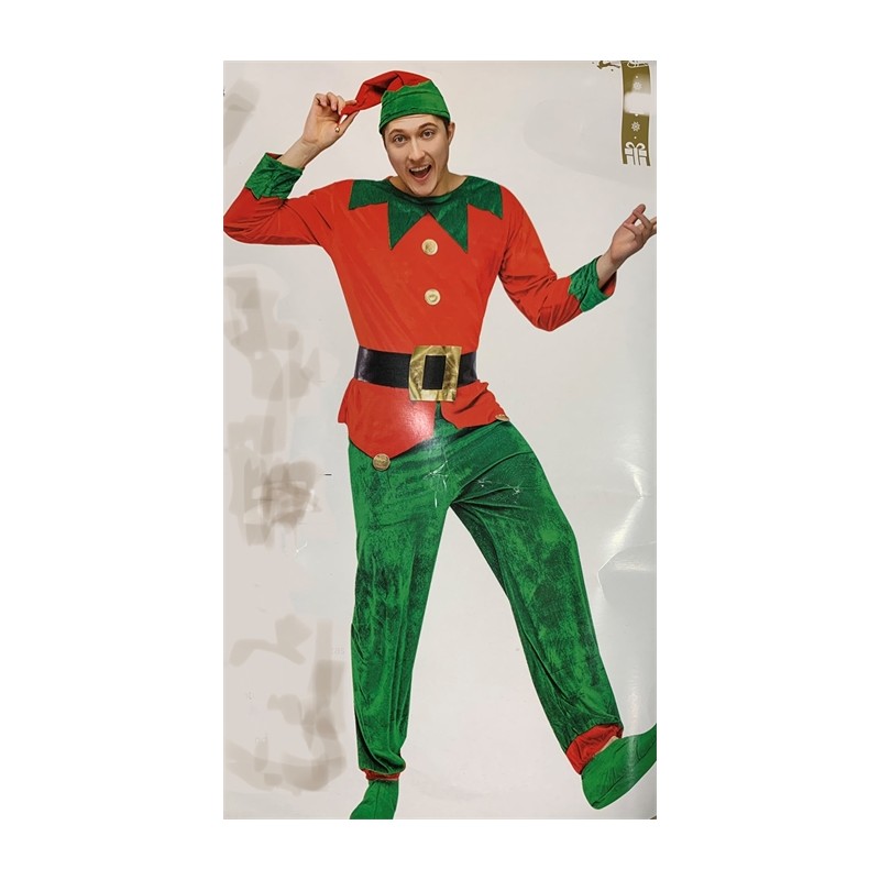 DEGUISEMENT LUTIN HOMME ASSISTANT DU PERE NOEL TAILLE L-XL