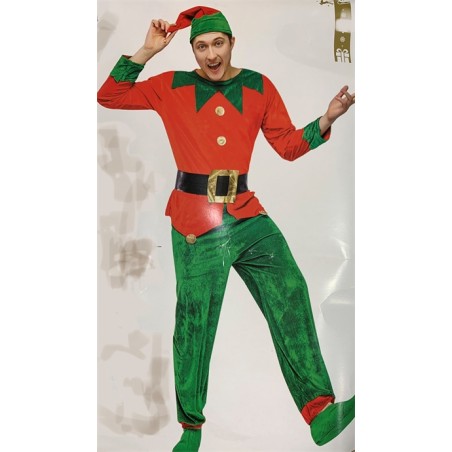 DEGUISEMENT LUTIN HOMME ASSISTANT DU PERE NOEL TAILLE L-XL