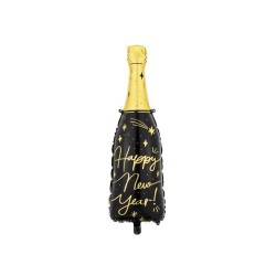 BALLON METALLIQUE BOUTEILLE DE CHAMPAGNE HAPPY NEW YEAR 88 CM 