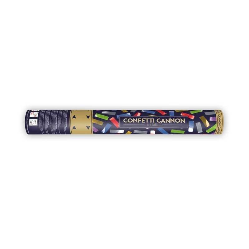 CANON A CONFETTIS MULTICOLORES METALLISES 40 CM