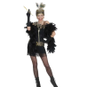 DEGUISEMENT ROBE ET BANDEAU CHARLESTON ANNEES 20 NOIRE ET OR TAILLE M