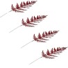 4 BRANCHES FOUGERES PAILLETTES ROUGE 40 CM 