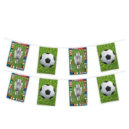 GUIRLANDE PAPIER 8 FANIONS 20 X 30 CM LONGUEUR 5 M COUPE D'EUROPE DE FOOT