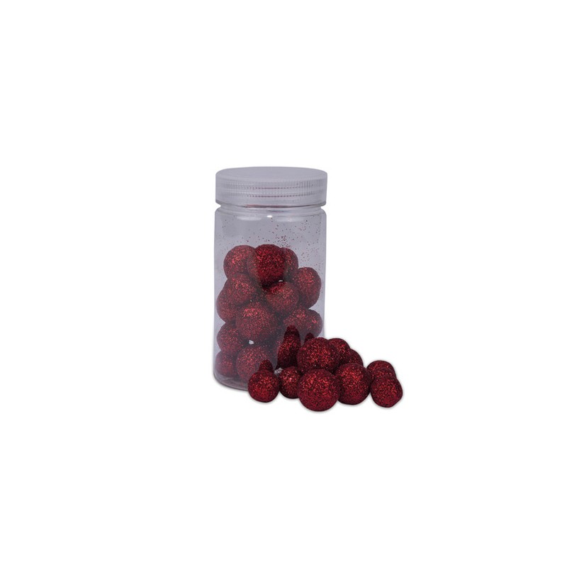 BOULES POLYSTYRENES PAILLETTES ROUGES 1.2/1.5/2 CM