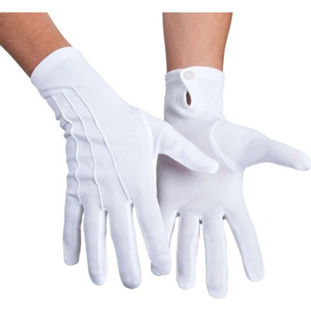 GANTS POIGNET AVEC BOUTON-PRESSION BLANC XL 