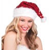 CHAPEAU DE PERE NOEL ROUGE A PAILLETTES CHAPEAU DE PERE NOEL ROUGE A PAILLETTES