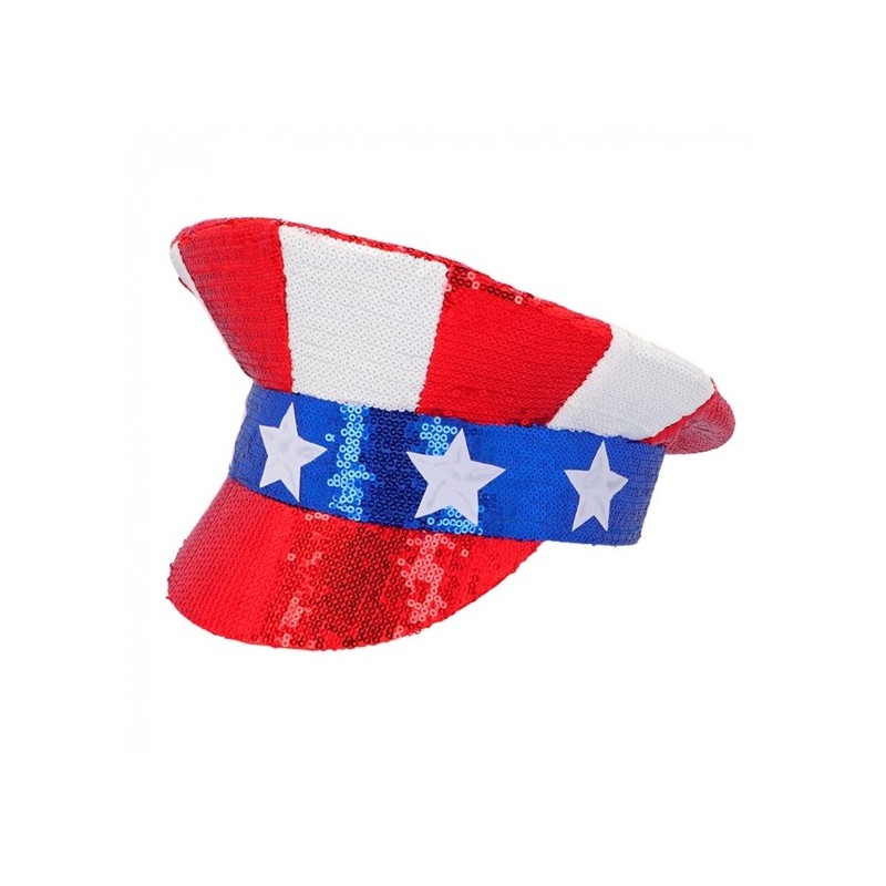 CHAPEAU CASQUETTE SEQUIN PAILLETTE DRAPEAU USA  CHAPEAU CASQUETTE SEQUIN PAILLETTE DRAPEAU USA