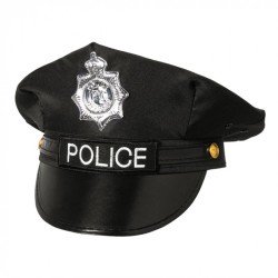 CHAPEAU CASQUETTE POLICE NOIR