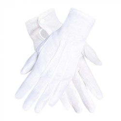 GANTS POIGNET AVEC BOUTON-PRESSION BLANC TAILLE M 