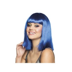 PERRUQUE CARRE COURT AVEC FRANGE BLEUE