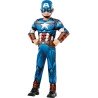 DEGUISEMENT CAPTAIN AMERICA AVEC MUSCLES REMBOURES TAILLE 3-4 ANS