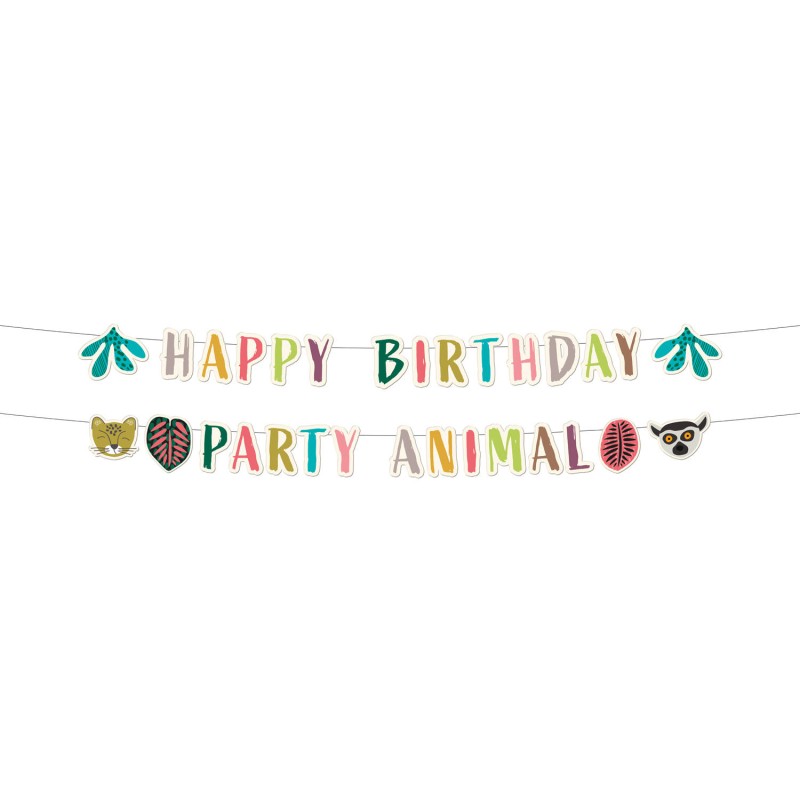 GUIRLANDE HAPPY BIRTHDAY ANIMAUX DE LA JUNGLE 150 CM 